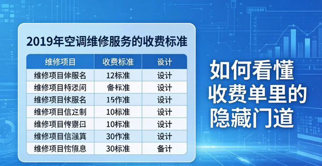 空调维修收费表2019 千万别被坑 这份价格表必须收藏