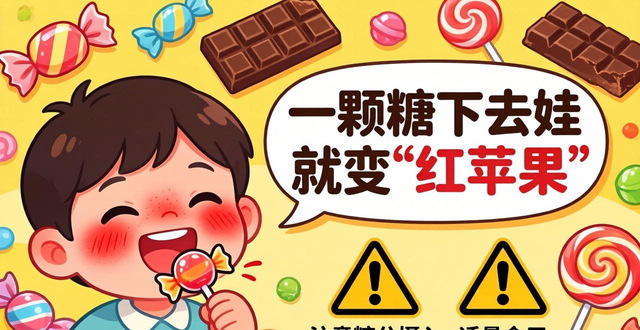 一颗糖下去娃就变“红苹果” 这口甜蜜的危险很多家长不知道