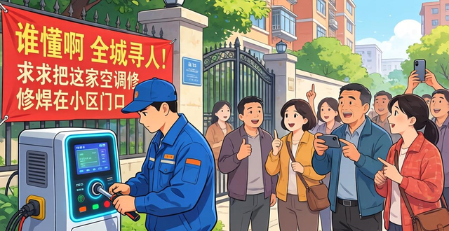 谁懂啊 全城寻人！求求把这家空调维修焊在小区门口