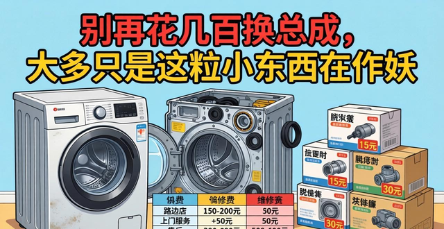 洗衣机维修脱水水封：别再花几百换总成，大多只是这粒小东西在作妖