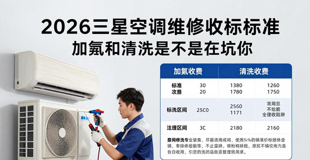 修空调别花冤枉钱！2026三星空调维修收费标准，看这篇就够